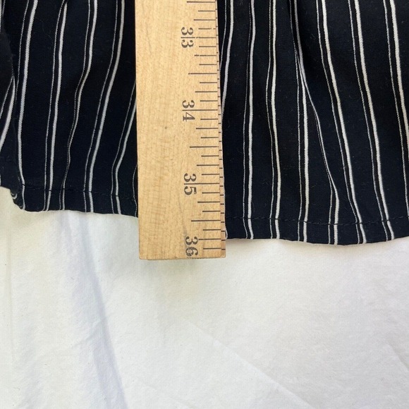 Faithfull the Brand Manarola Dress 2 XS San Cristobal Stripe Black Mini Ruffle - Picture 6 of 8